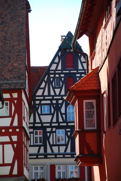 Edifícios Rothenburg Der Tauber Uma Cidade Distrito Ansbach Mittelfranken Francónia — Fotografia de Stock