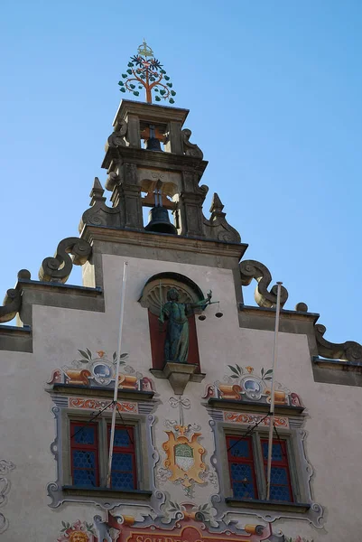 Voorzijde Van Het Oude Stadhuis Van Lindau Bodensee Duitsland Het — Stockfoto