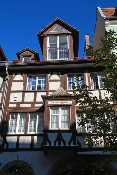 Tipik Lindau Bodensee Almanya Bina Eski Pazar Metnin Çevirisi Alten — Stok fotoğraf
