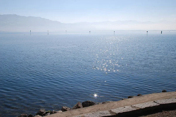 Pobřeží Města Lindau Bodensee Německo Pozice Lindau Oskar Groll Anlage — Stock fotografie