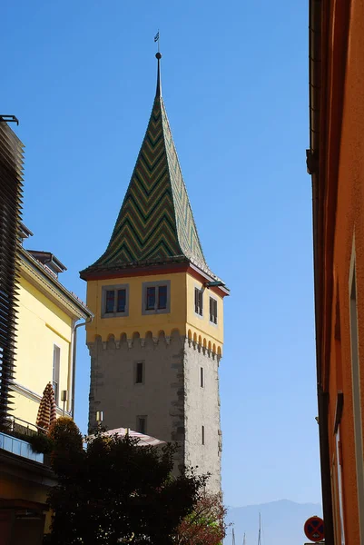 Harbour Lindau Lake Constance German Bodensee Top Tower Mangturm Mangturm — Stock Photo, Image