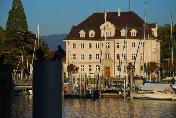 Edificio Oficina Impuestos Puerto Lindau Lago Constanza Alemán Bodensee Primer — Foto de Stock