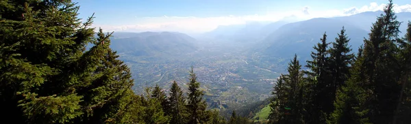 Вид Долину Адідже Від Мерано Больцано Стоячи Гірських Inn Mutkopf — стокове фото