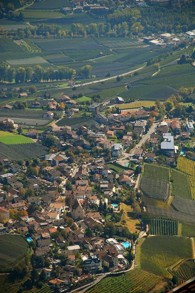 Aerial View Tirol German Dorf Tirol Nearby Meran South Tyrol — Stock Photo, Image