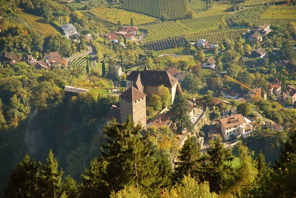 Aerial View Tyrol Castle Tirolo South Tyrol Italy Tyrol Castle — Stock Photo, Image