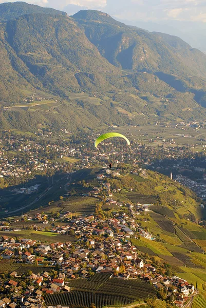Aerial View Tirol German Dorf Tirol Nearby Meran South Tyrol — Stock Photo, Image