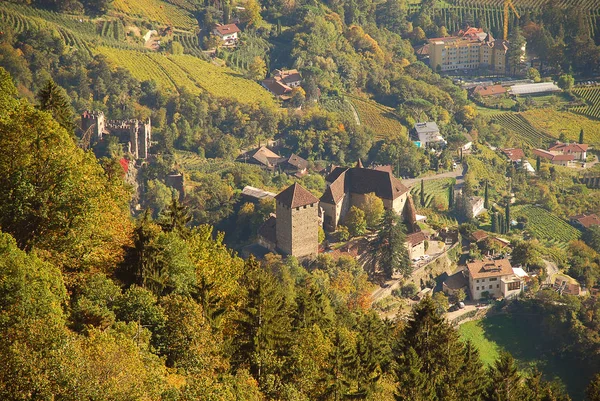 Aerial View Tyrol Castle Tirol South Tyrol Italy Tyrol Castle — Stock Photo, Image