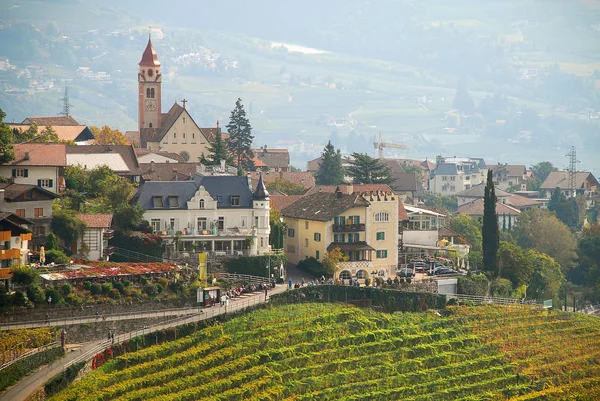 Aerial View Tirol German Dorf Tirol Nearby Meran South Tyrol — Stock Photo, Image