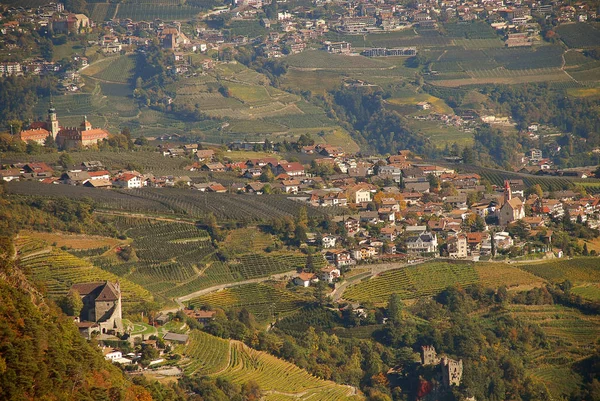 Aerial View Tirol German Dorf Tirol Nearby Meran South Tyrol — Stock Photo, Image