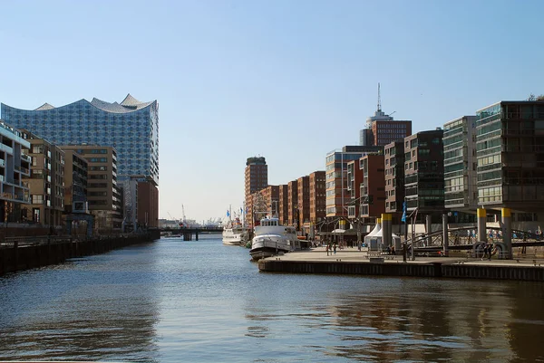 Hafencity: Sandtorhafen, Hamburgo, Alemanha — Fotografia de Stock