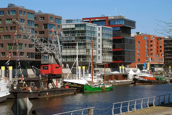 Hafencity: Sandtorhafen, Hamburgo, Alemanha — Fotografia de Stock