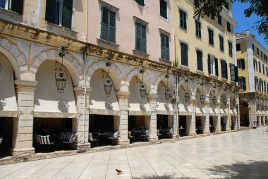 Liste, Korfu, yakındaki Spianada Meydanı, Korfu-City (Yunanistan)