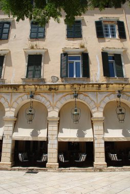 Liste, Korfu, yakındaki Spianada Meydanı, Korfu-City (Yunanistan)