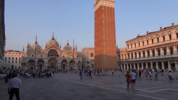 Piazza San Marco Basilica Saint Mark Bell Tower Mark Campanile — стоковое видео