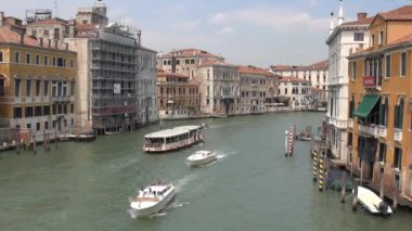 Venedik Grand Canal görünümü, İtalya, Accademia Köprüsü (gerçek zamanlı)
