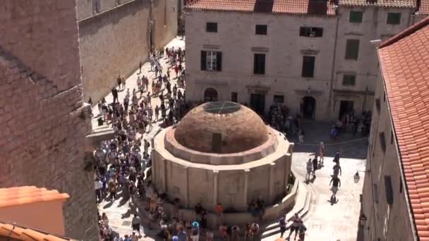 Dubrovnik Croatia Großer Onofrio Brunnen Der Neapolitanische Architekt Und Ingenieur — Stockvideo