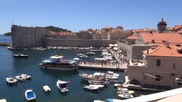 Porto Dubrovnik Croazia Gruz Harbor Ingresso Marittimo Principale Dubrovnik Porto — Video Stock