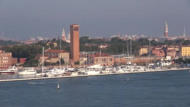 Veneza Itália Tempo Real Vista Cruzeiro Que Entra Lagoa Veneza — Vídeo de Stock