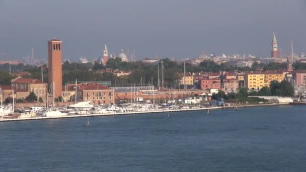 Venecia Italia Tiempo Real Vista Desde Crucero Que Entra Laguna — Vídeos de Stock