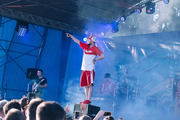 Koncert ukrajinské rapper Yarmak 27. května 2018 na festivalu v Cherkassy, Ukrajina — Stock fotografie