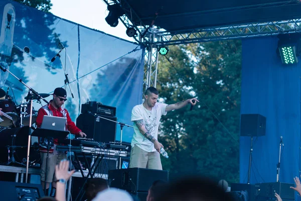 Concert of the Ukrainian rap artist Yarmak May 27, 2018 at the festival in Cherkassy, Ukraine — Stock Photo, Image