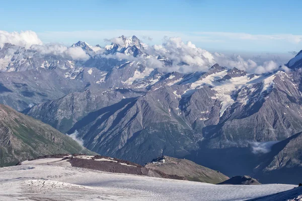 Berglandschap Elbrus Elbrus Beklimmen Wolken — Stockfoto