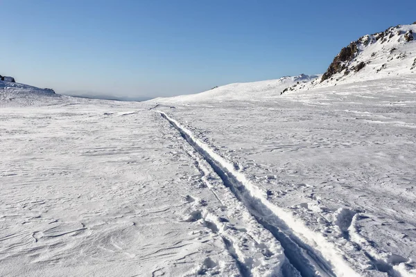 Winterlandschap Een Skipiste Sneeuw Bergen Van Altai Altai Republiek Reizen — Stockfoto