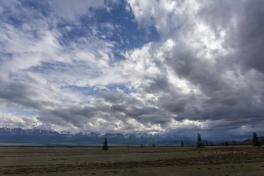 Moğolistan 'daki Hulun Buir boyunca güzel bir manzara.