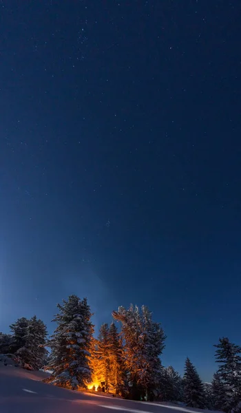 Sternennacht Den Bergen Altai Eine Winterreise Den Altai — Stockfoto