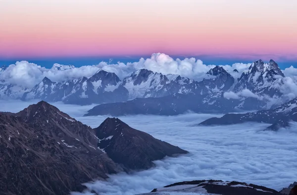 Naplemente Elbrus Régió Hegyeiben Elbrus Naplemente — Stock Fotó