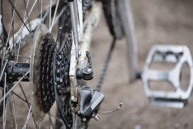 Bisikletle dünyanın arka planına yaklaş, tekerlek.