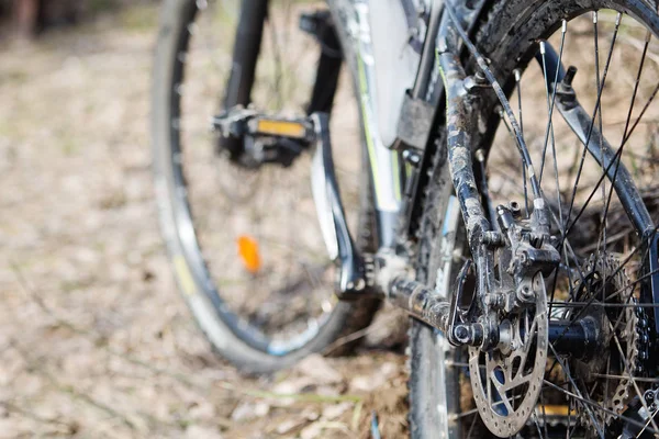 Bicicleta Cerca Sobre Fondo Tierra Hierba Rueda — Foto de Stock