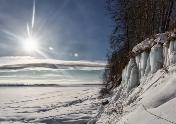 Icfall Winter Sunny Day Ural — Stock fotografie