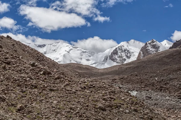 Mountainous landscape of Kirghizia, mountain trekking, a trip to the mountains, mountaineering