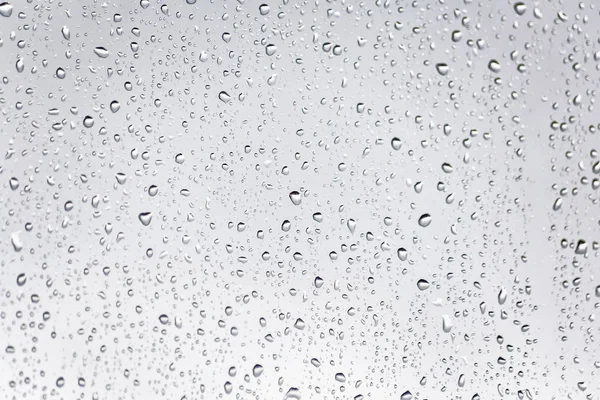 Glass Small Drops Rain Blurred Natural Background Close View — Stock Photo, Image