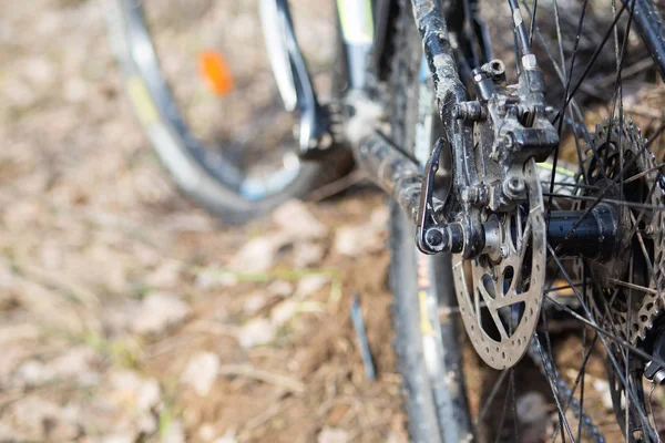 Bicicleta Cerca Sobre Fondo Tierra Hierba Rueda — Foto de Stock