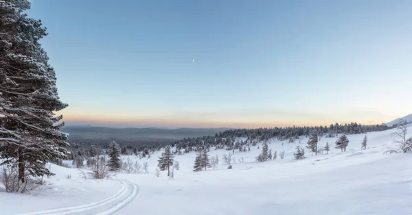 Красивий Зимовий Пейзаж Горах — стокове фото