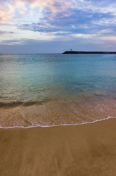 Blick Auf Leeren Strand Bei Bewölktem Tag Sesimbra Portugal — Stockfoto