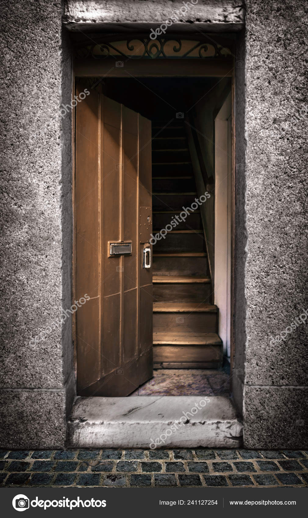 Old Barn Half Open Door Stock Photo 1007441737