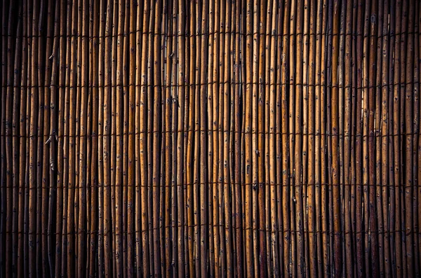 Background Brown Grunge Cane Fence Texture — Stock Photo, Image