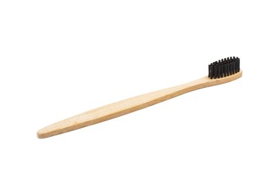 Bambu ahşap diş fırçası siyah fırça kılları ile