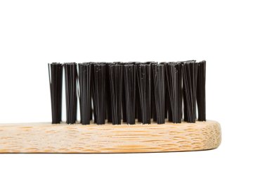 Bambu ahşap diş fırçası siyah fırça kılları ile