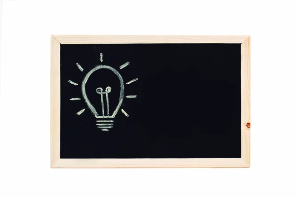 Blackboard Med Glödlampa — Stockfoto