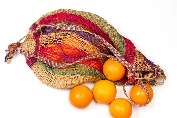 Narancs Egy Zacskó Készült Színes Eszpartófűből — Stock Fotó