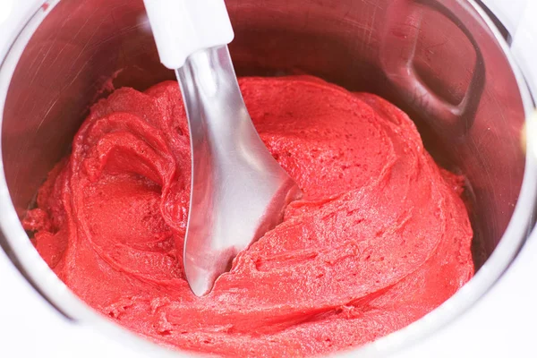 Rosso Delizioso Gelato Alla Fragola — Foto Stock