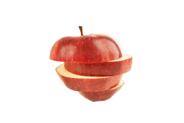 Ein Scheiben Geschnittener Apfel Auf Weißem Hintergrund — Stockfoto
