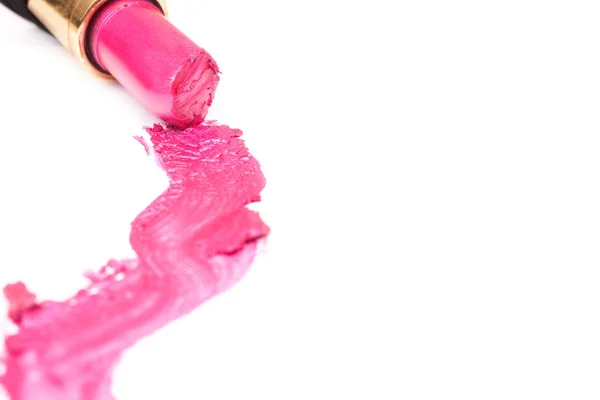 Een Roze Lipstick Een Witte Achtergrond — Stockfoto