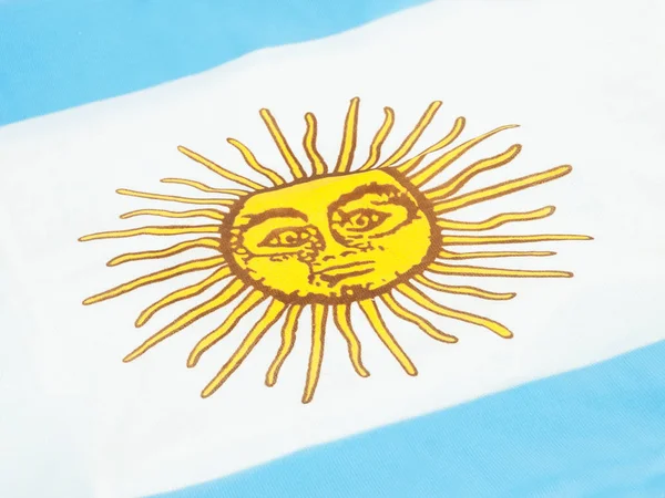 Bandeira Argentina Uma Vista Perto — Fotografia de Stock