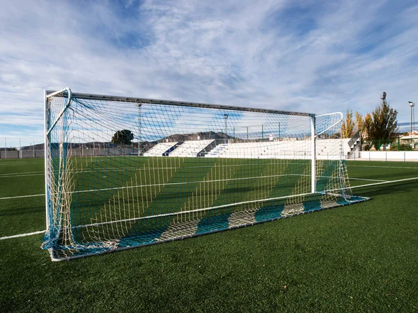 Ein Fußballtor Einem Fußballstadion — Stockfoto