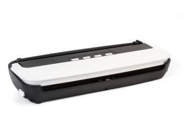 Beyaz arkaplandaki vakum paketleme makinesi